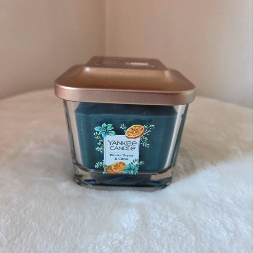 🦋2/$30! YANKEE CANDLE Elevation Collection Winter Thyme & Citrus Square Candle